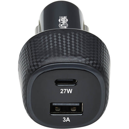 Tripp Lite USB Car Charger Dual-Port 45W Charging USB-C 27W QC4+ USB-A 18W