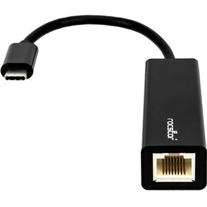 Rocstor Premium USB-C to Gigabit Network Adapter - USB Type-C to Gigabit Ethernet 10/100/1000 Adapter - Compatible with Mac & PC - Plug & Play (No Drivers Needed) - Black - USB 3.1 - 1 Port(s) - 1 - Twisted Pair WITH NATIVE DRIVER SUPPORT