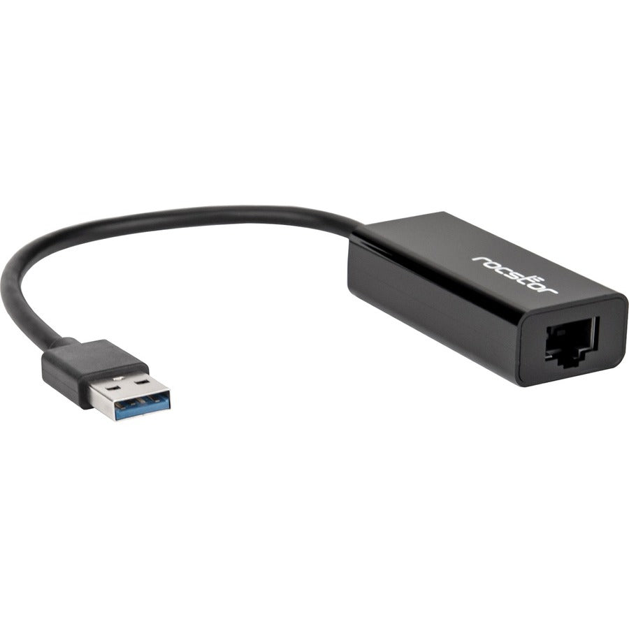 Rocstor Premium USB 3.0 to Gigabit Ethernet NIC Network Adapter RJ45 10/100/1000 M/F - USB 3.0 - 1 x Network (RJ-45) - Twisted Pair USB 3.0 10/100/1000 - Black