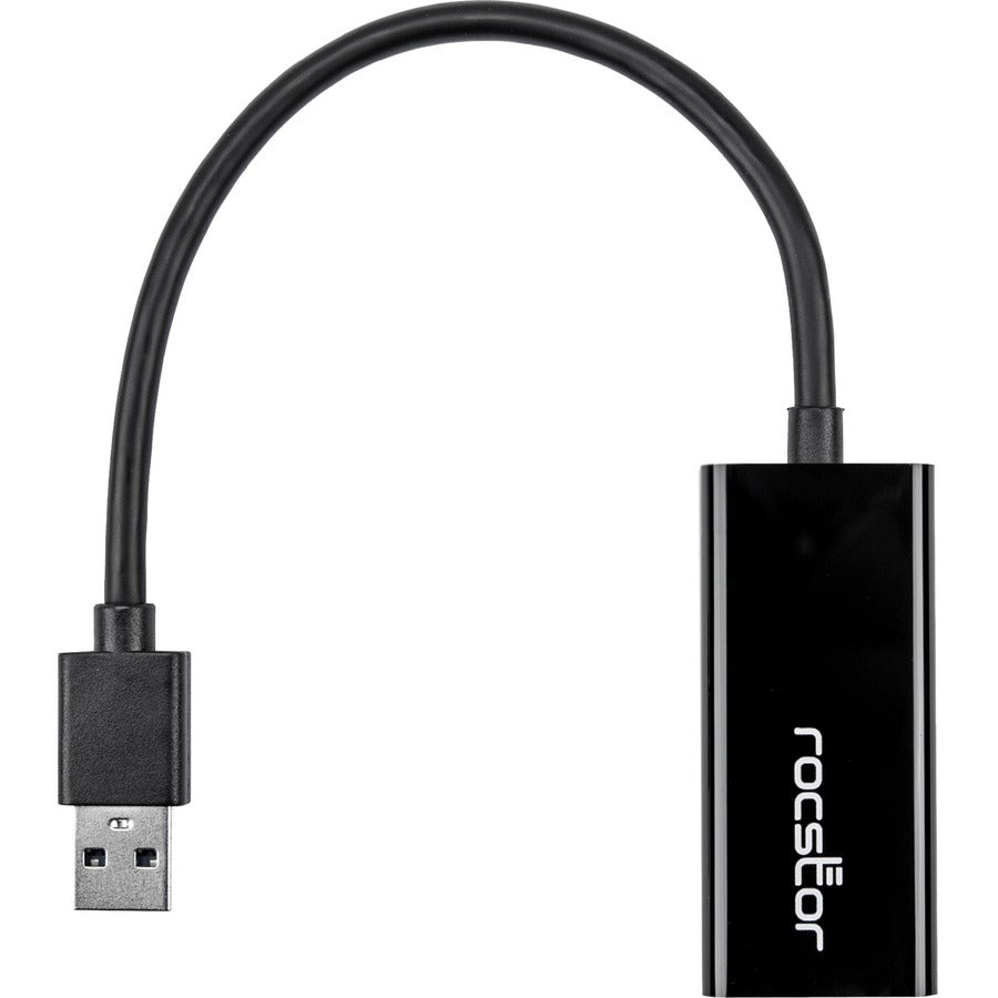 Rocstor Premium USB 3.0 to Gigabit Ethernet NIC Network Adapter RJ45 10/100/1000 M/F - USB 3.0 - 1 x Network (RJ-45) - Twisted Pair USB 3.0 10/100/1000 - Black