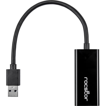 Rocstor Premium USB 3.0 to Gigabit Ethernet NIC Network Adapter RJ45 10/100/1000 M/F - USB 3.0 - 1 x Network (RJ-45) - Twisted Pair USB 3.0 10/100/1000 - Black