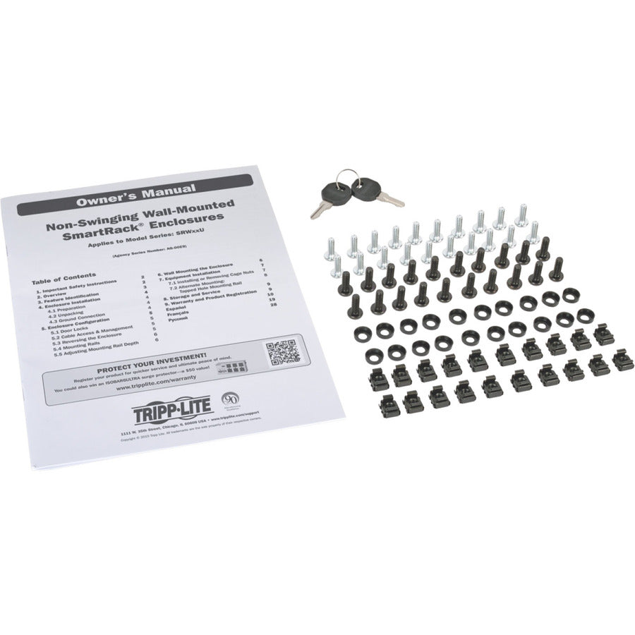 Tripp Lite 12U Wall Mount Rack Enclosure Server Cabinet w/ Glass Front Door