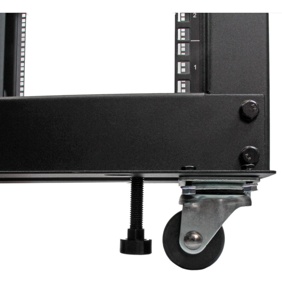StarTech.com 12U Adjustable Depth Open Frame 4 Post Server Rack w/ Casters / Levelers and Cable Management Hooks