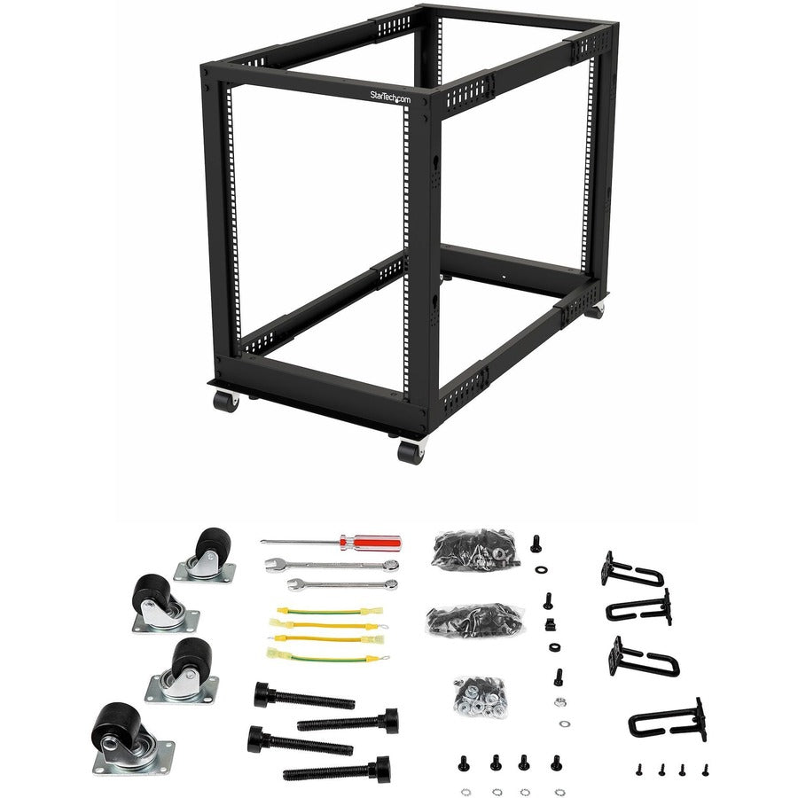 StarTech.com 15U 19" Open Frame Server Rack - 4 Post, Adjustable Depth 22 to 40" - Mobile Network Equipment Rack - HP ProLiant ThinkServer