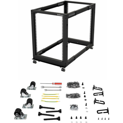 StarTech.com 15U 19" Open Frame Server Rack - 4 Post, Adjustable Depth 22 to 40" - Mobile Network Equipment Rack - HP ProLiant ThinkServer