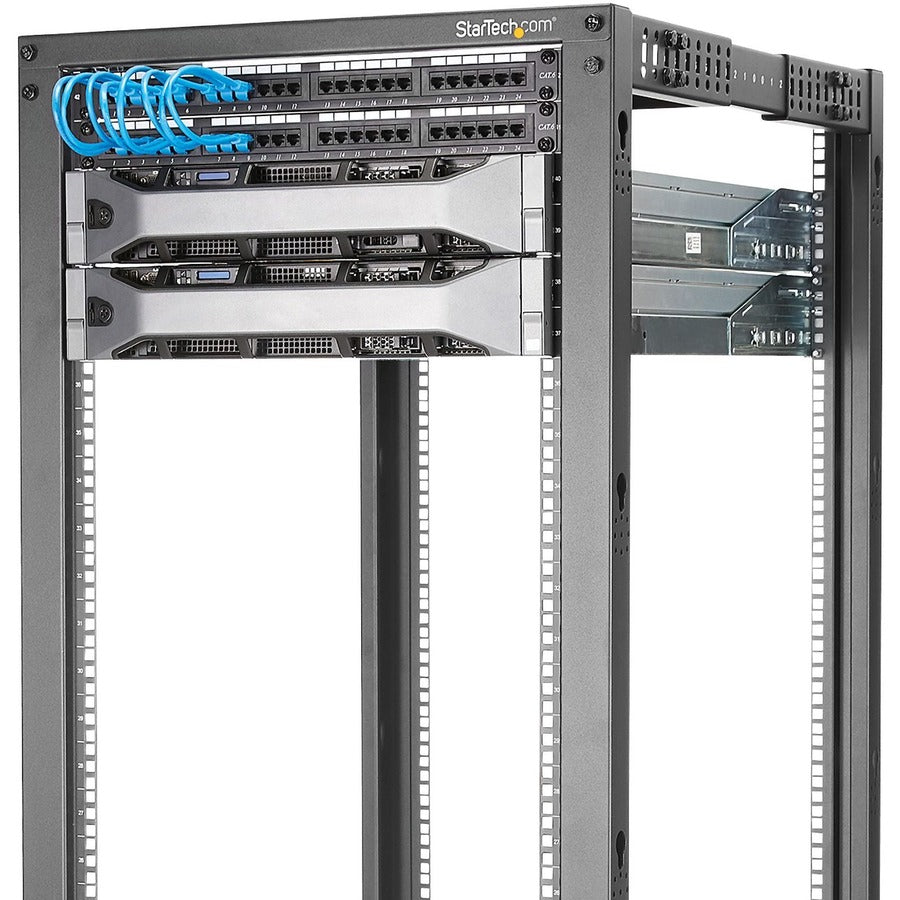 StarTech.com 15U 19" Open Frame Server Rack - 4 Post, Adjustable Depth 22 to 40" - Mobile Network Equipment Rack - HP ProLiant ThinkServer