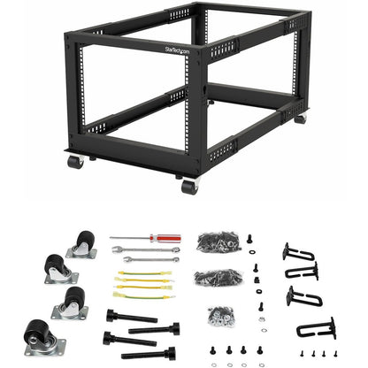 StarTech.com 8U 19" Open Frame Server Rack - Compact, 4 Post, Adjustable Depth (22 to 40") - Mobile Network Rack - HP ProLiant ThinkServer