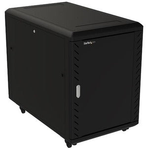 StarTech.com 15U 19" Server Rack Cabinet - 4 Post Adjustable Depth (6-32") Locking Knock Down Enclosure - Mobile w/Glass Door & Casters