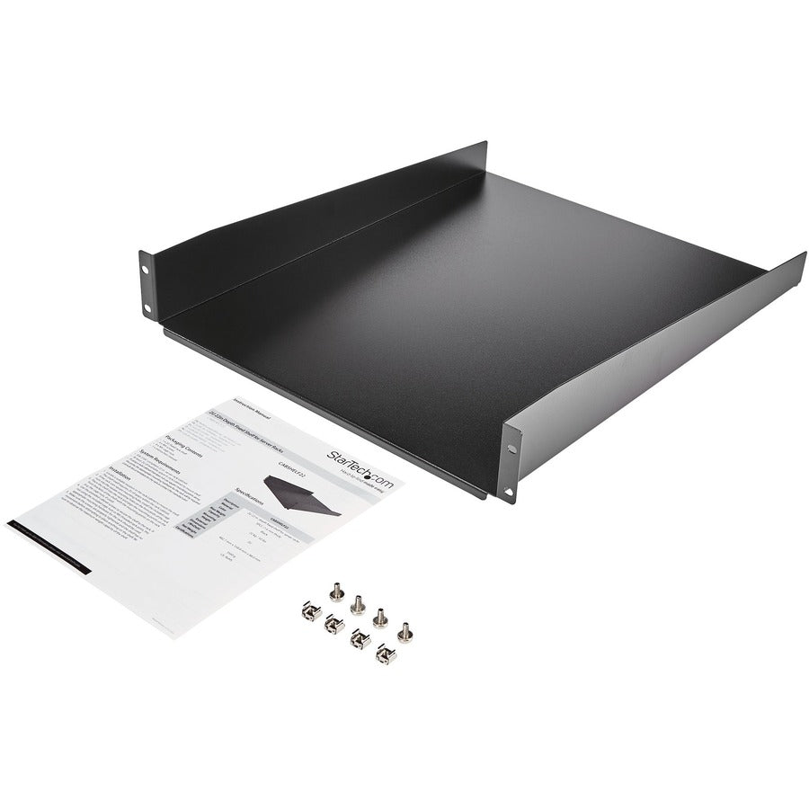 StarTech.com 2U 22in Rack Mount Cantilever Shelf - Fixed Server Rack Cabinet Shelf - 50lbs / 22kg