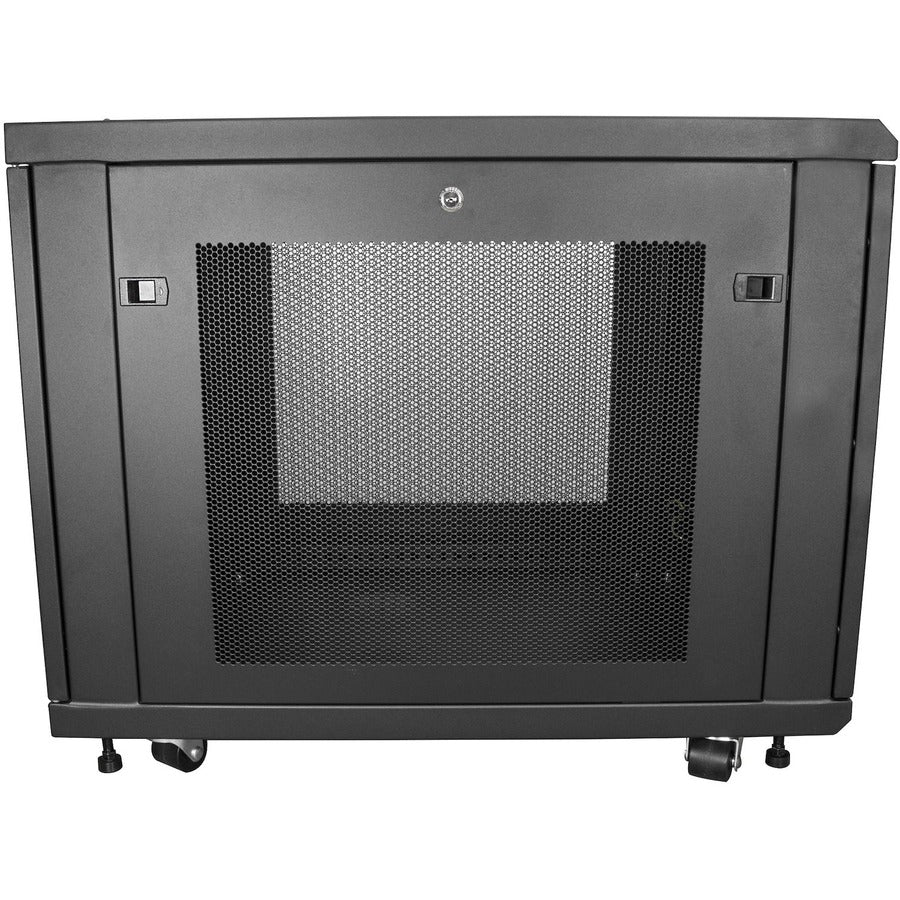 StarTech.com 12U 19" Server Rack Cabinet - 4 Post Adjustable Depth 2-30" Mobile Locking Vented IT/Data Network Enclosure w/Casters & Shelf