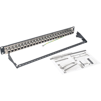 Tripp Lite 24-Port Cat6a Patch Panel Shielded Feedthrough Rackmount RJ45 1U
