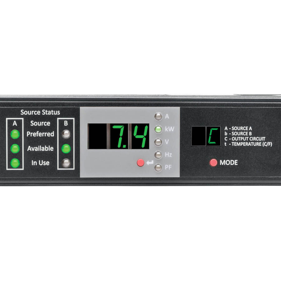 Tripp Lite PDU Monitored 7.4KW 230V ATS IEC309 32A 2 Blue Inputs 1URM
