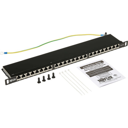 Tripp Lite Cat6a Patch Panel 24-Port High-Density Shielded Dual IDC 0.5URM