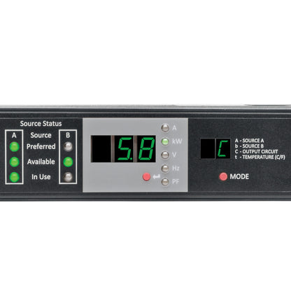 Tripp Lite PDU Monitored Horizontal 5.8kw 208/240V L6-30R 2 L6-30P ATS 1URM