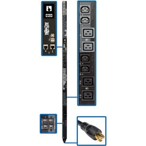 Tripp Lite 3-Phase PDU Switched 17.3kW 240V 12 C13; 12 C19 L22-30P TAA
