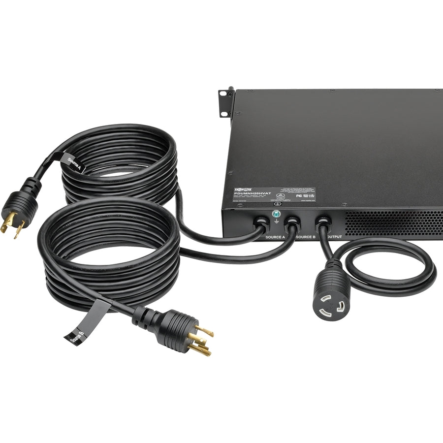 Tripp Lite PDU Monitored Horizontal 3.3/3.8KW 208/240V ATS L6-20R L6-20P 1U
