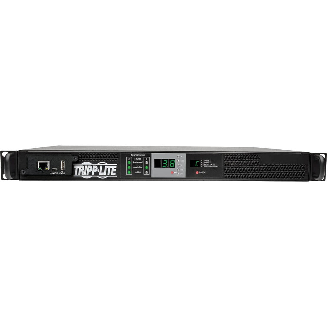 Tripp Lite PDU Monitored Horizontal 3.3/3.8KW 208/240V ATS L6-20R L6-20P 1U