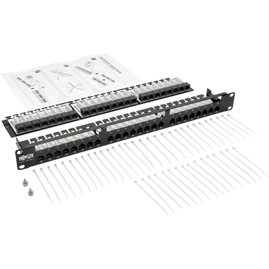 Tripp Lite 48-Port 1U Cat 5 Cat 5e Patch Panel Rackmount 110 RJ45 Ethernet