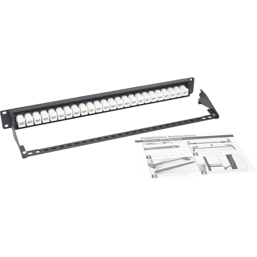 Tripp Lite 24-Port Cat6a Patch Panel Feedthrough Rackmount RJ45 Ethernet 1U