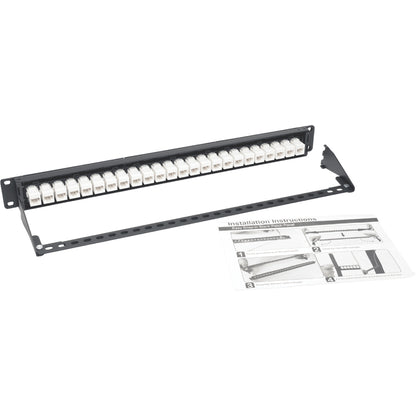 Tripp Lite 24-Port Cat6a Patch Panel Feedthrough Rackmount RJ45 Ethernet 1U