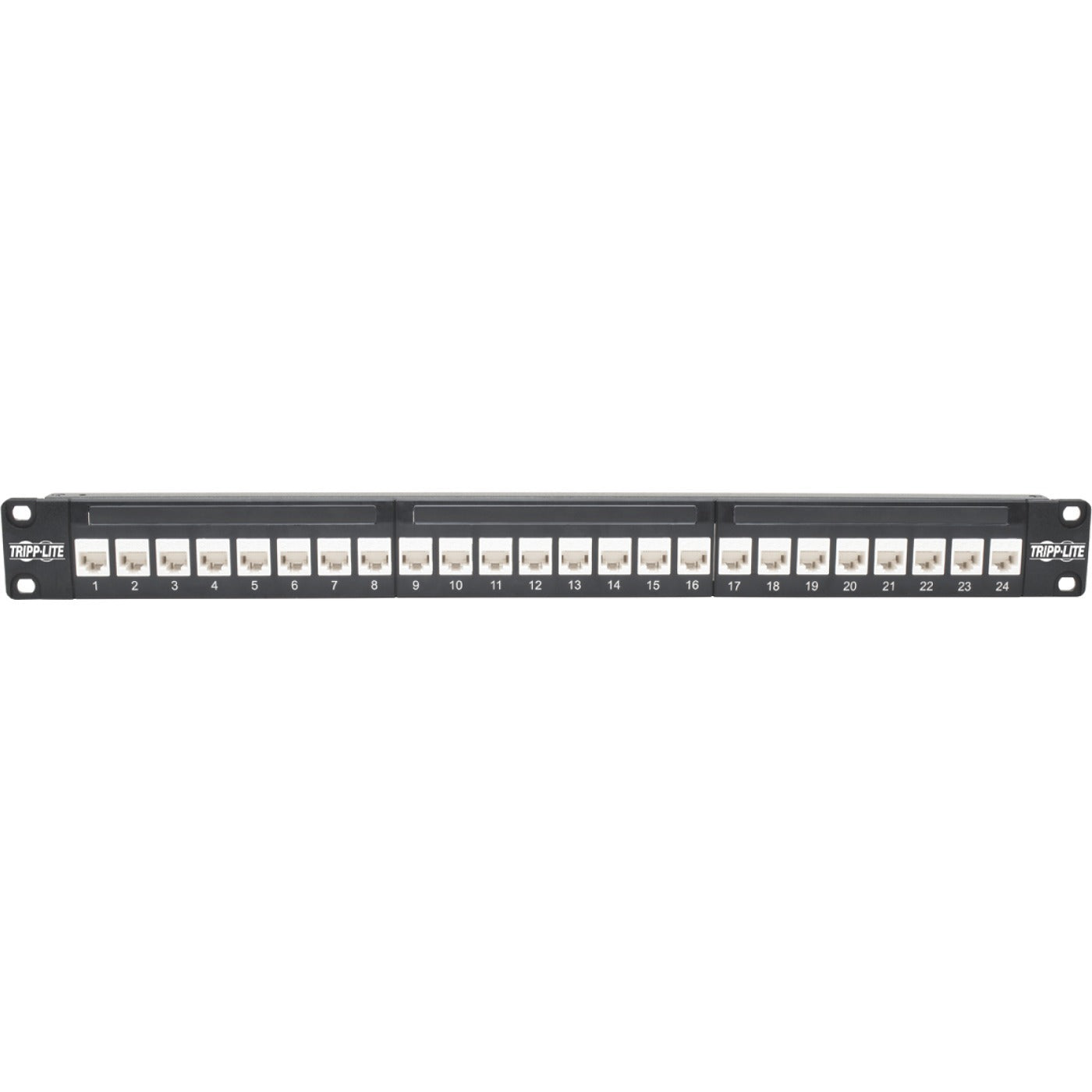 Tripp Lite 24-Port Cat6a Patch Panel Feedthrough Rackmount RJ45 Ethernet 1U