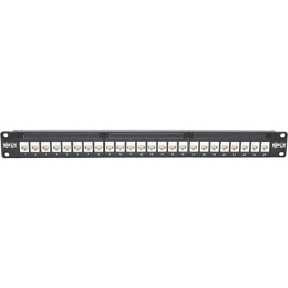 Tripp Lite 24-Port Cat6a Patch Panel Feedthrough Rackmount RJ45 Ethernet 1U