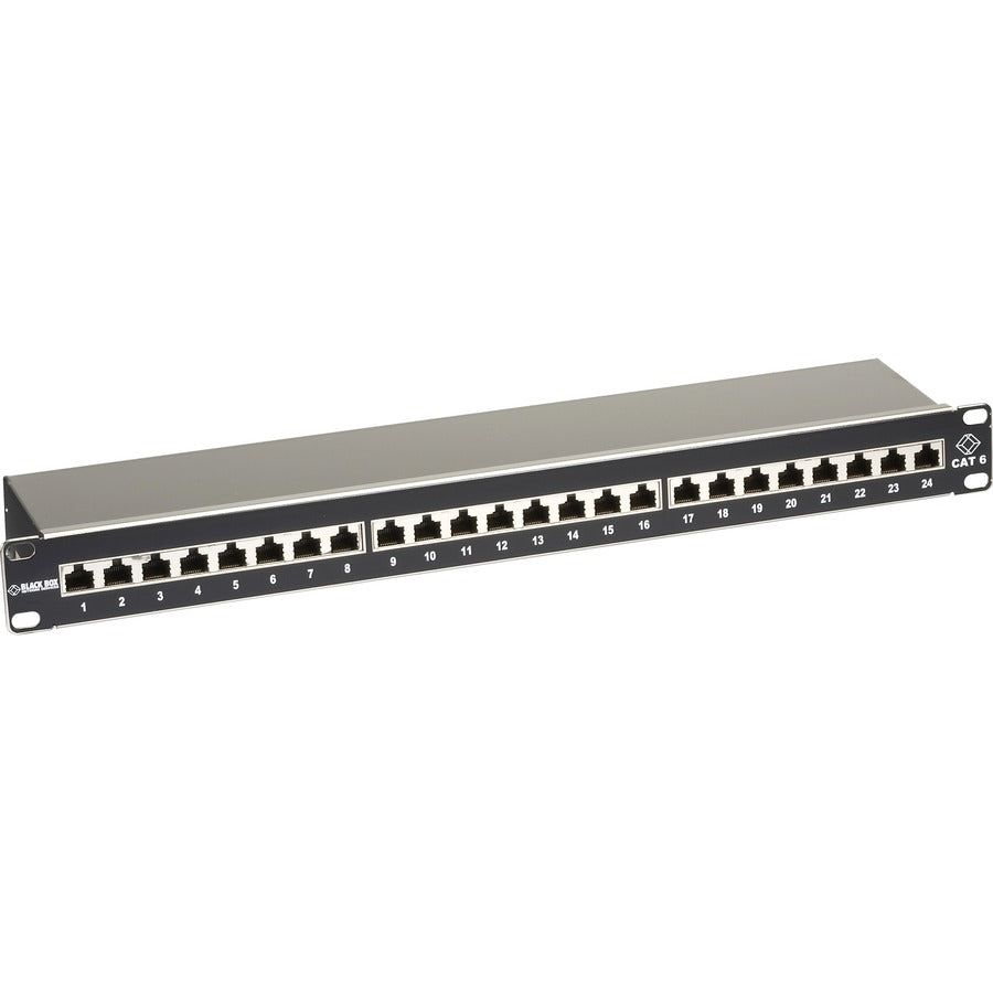 Black Box CAT6 Shielded Patch Panel - 1U, 24-Port