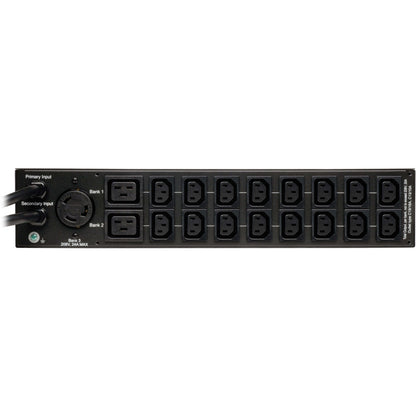 Tripp Lite PDU Metered ATS 208/240V 30A 16 C13; 2 C19; 1 L6-30R 2U RM TAA