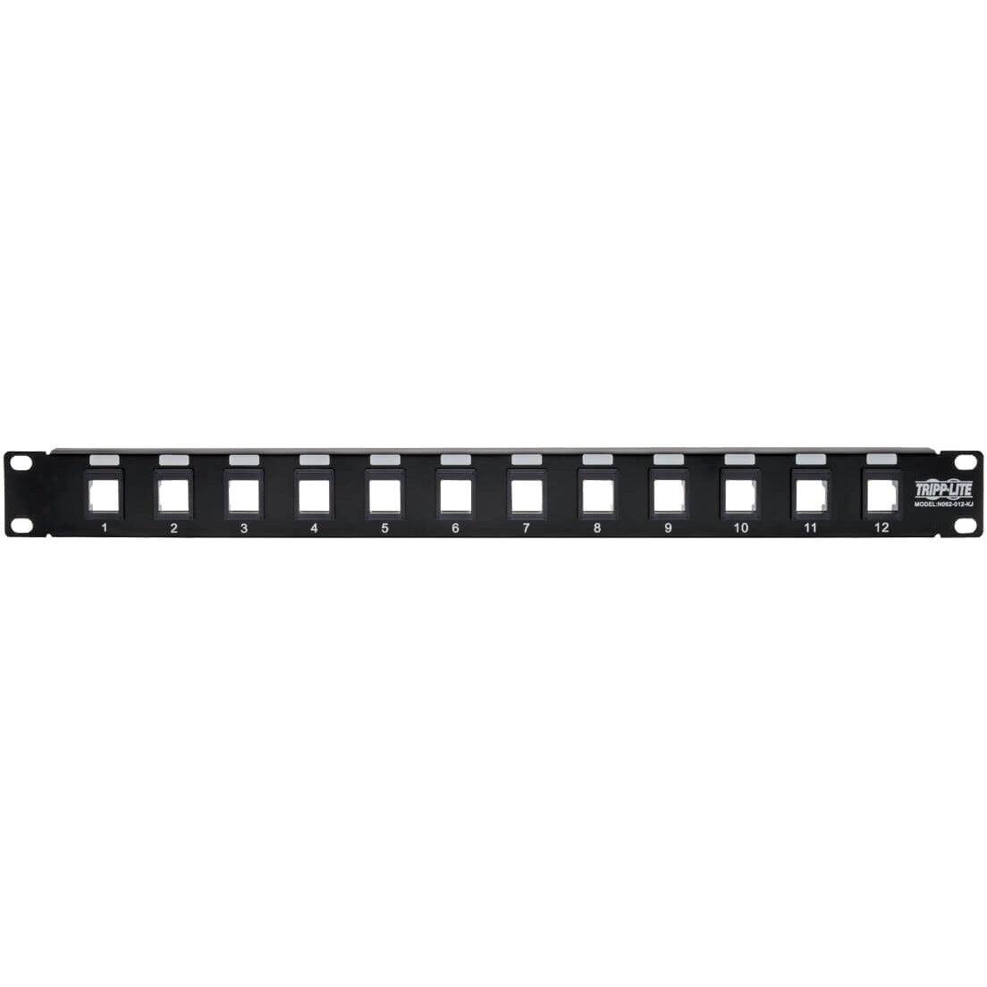 Tripp Lite 12-Port Keystone Blank Patch Panel RJ45 USB HDMI Cat5/Cat6 1URM