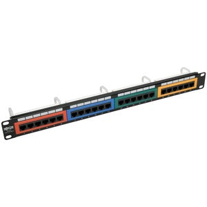 Tripp Lite 24-Port Cat5/Cat5e Patch Panel Color-Coded 110 RJ45 Ethernet 568B