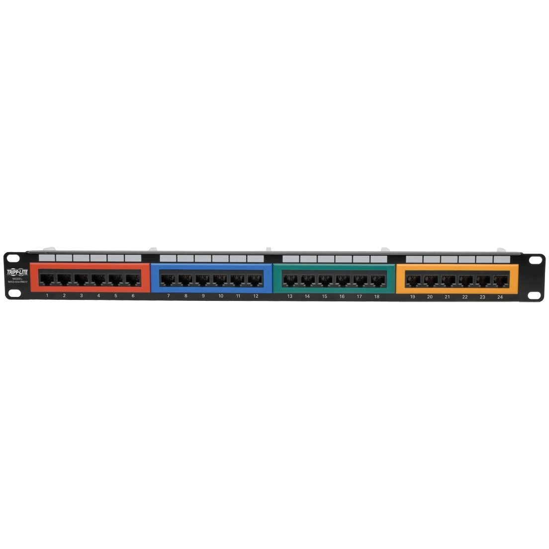 Tripp Lite 24-Port Cat5/Cat5e Patch Panel Color-Coded 110 RJ45 Ethernet 568B