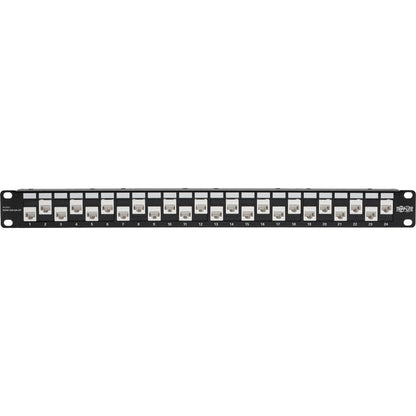 Tripp Lite 24-Port Cat6a Cat6 Cat5e Feed-Through Patch Panel Offset RJ45 1U