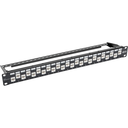 Tripp Lite 24-Port Cat6a Cat6 Cat5e Feed-Through Patch Panel Offset RJ45 1U