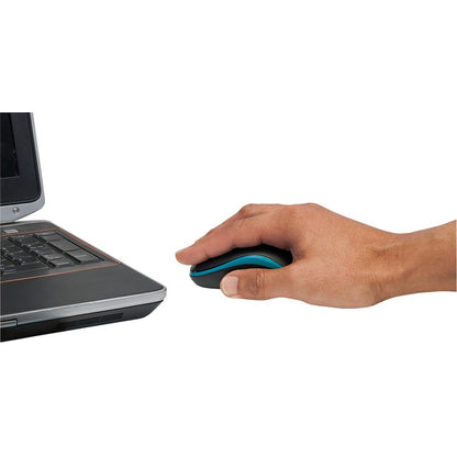 Manhattan Success Wireless Mouse, Black/Blue, 1000dpi, 2.4Ghz (up to 10m), USB, Optical, Three Button with Scroll Wheel, USB micro receiver, AA battery (included), Low friction base, Three Year Warranty, Blister