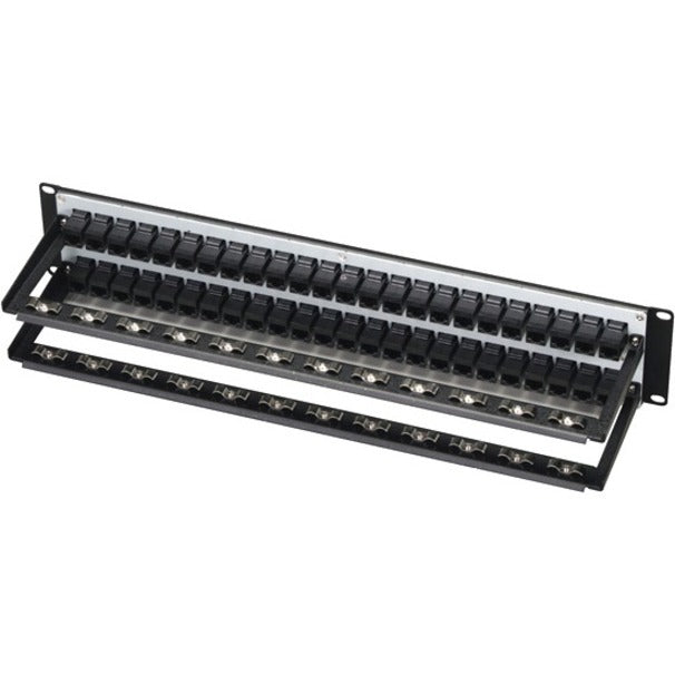 Black Box CAT5e Feed-Through Patch Panel - 2U, Unshielded, 48-Port