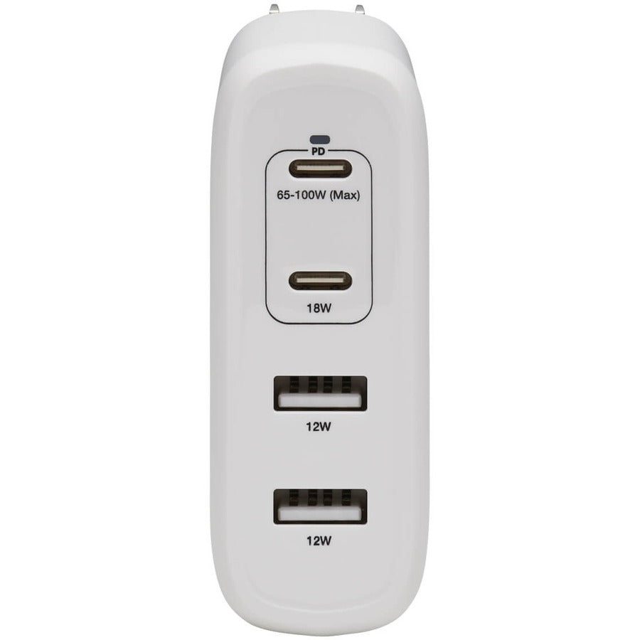 Tripp Lite USB C Wall Charger 4Port Compact Gan Technology 100W PD3.0 White