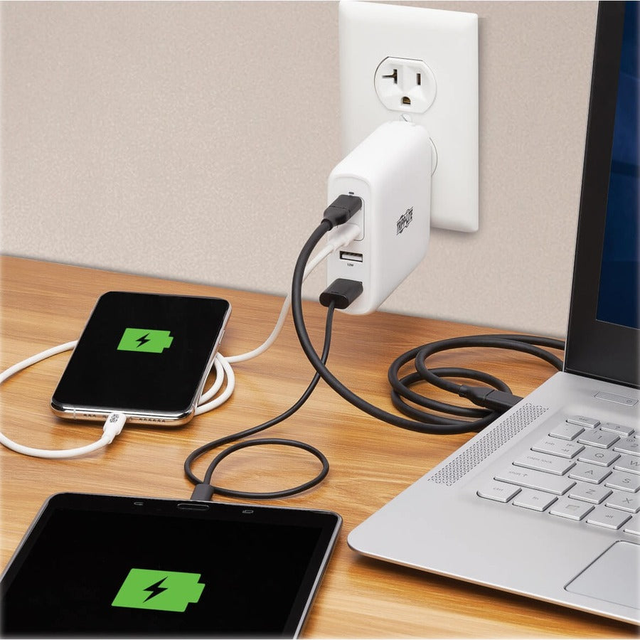 Tripp Lite USB C Wall Charger 4Port Compact Gan Technology 100W PD3.0 White