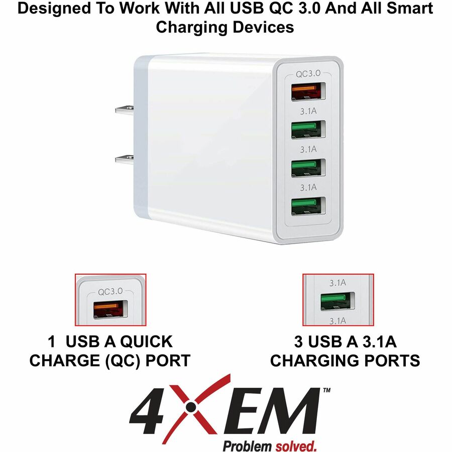 4XEM UC04 4-Port Charger Adapter