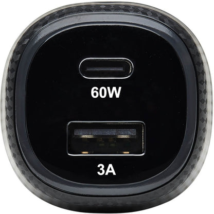 Tripp Lite USB Car Charger Dual-Port 63W Max Charging USB C USB-A Black