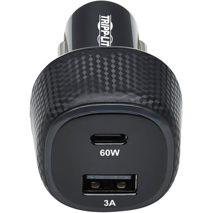 Tripp Lite USB Car Charger Dual-Port 63W Max Charging USB C USB-A Black
