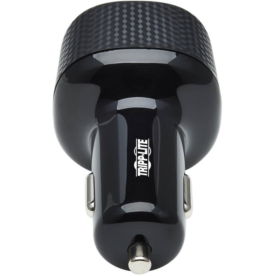 Tripp Lite USB Car Charger Dual-Port 63W Max Charging USB C USB-A Black