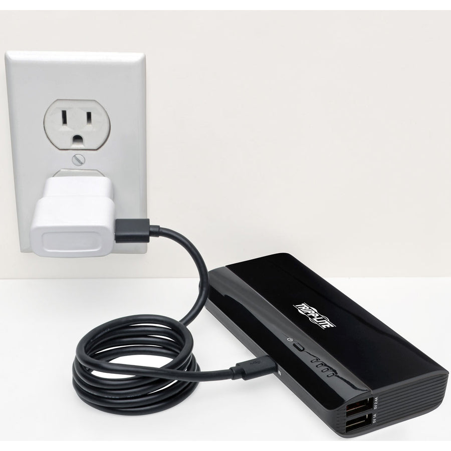 Tripp Lite Portable 2-Port USB Battery Charger Mobile Power Bank 10.4k mAh