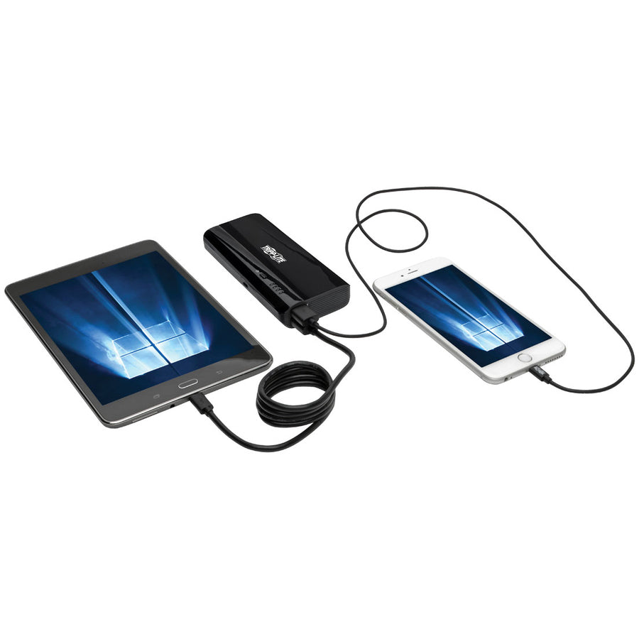 Tripp Lite Portable 2-Port USB Battery Charger Mobile Power Bank 10.4k mAh