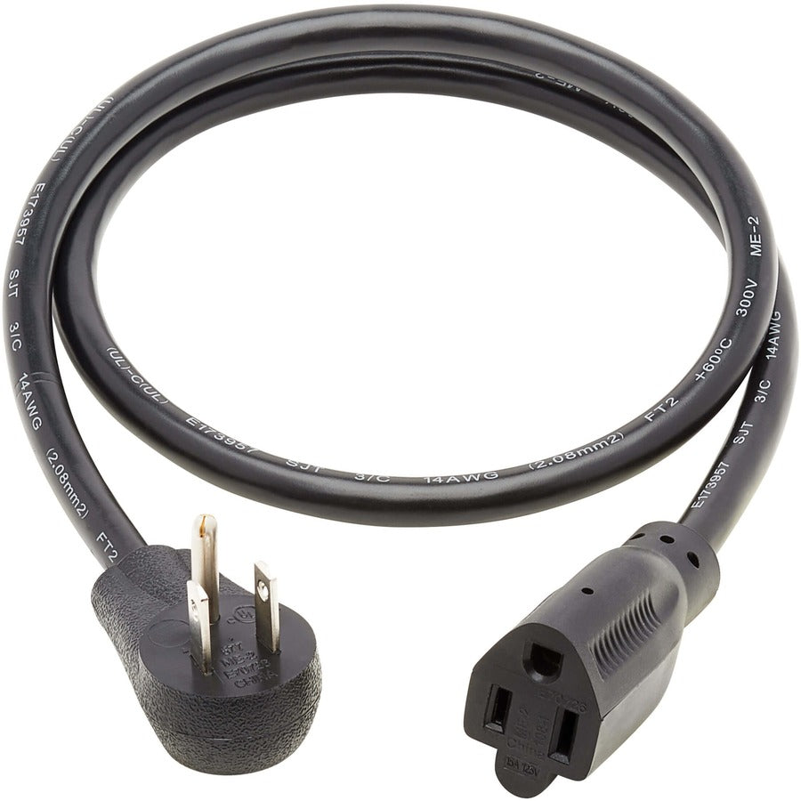 Tripp Lite Power Extension Cord Right-Angle 5-15P to 5-15R 16AWG 13A 3ft