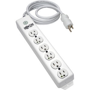 Tripp Lite Safe-IT Power Strip Hospital Medical Antimicrobial 120V 5-15R-HG 6 Outlet 15' Cord Metal