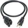 Tripp Lite 3ft Power Cord Extension Cable 5-15P to 5-15R 13A 16AWG 3'