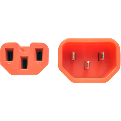 Tripp Lite 2ft Heavy Duty Power Extension Cord 15A 14 AWG C14 C15 Orange 2'