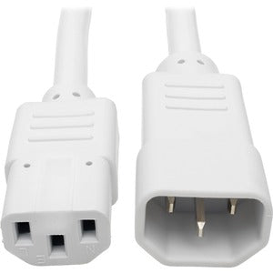 Tripp Lite 3ft Heavy Duty Power Extension Cord 15A 14 AWG C14 C13 White 3'