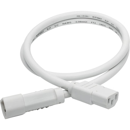 Tripp Lite 3ft Heavy Duty Power Extension Cord 15A 14 AWG C14 C13 White 3'
