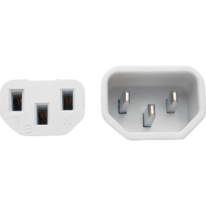 Tripp Lite 3ft Heavy Duty Power Extension Cord 15A 14 AWG C14 C13 White 3'